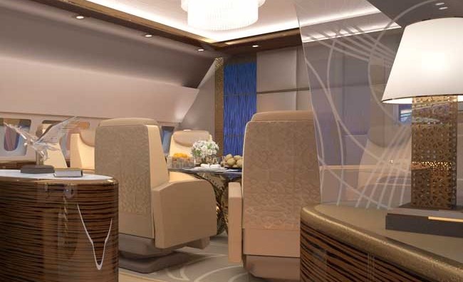 Private jet interior design